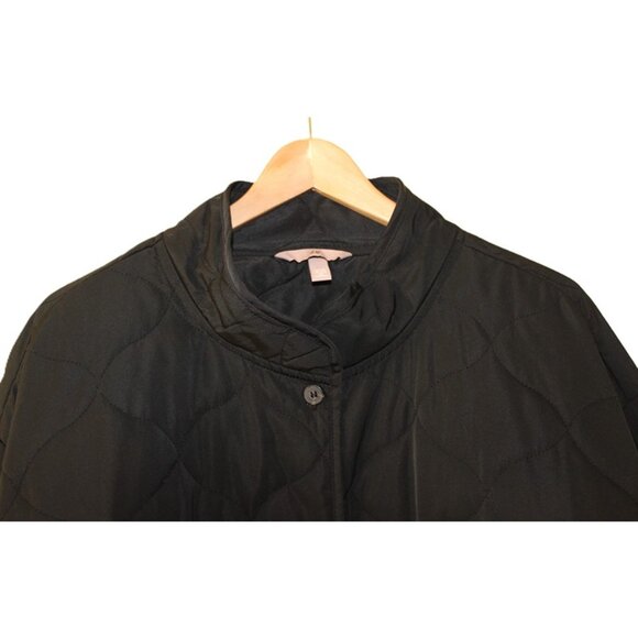 H&M Oversized Quilted Jacket in Black (3XL) Boxy Fit Lightweight Outerwear - Picture 2 of 10